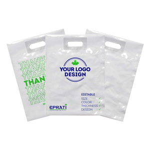 Sac en plastique biodégradable MDPE avec poignée découpée sur mesure, logo personnalisé, pour vêtements, fabricant turc - Product Image 4