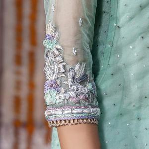 Mejor calidad pakistaní indio Shalwar Kameez colección bordada Frontwith trabajo hecho a mano espalda bordada PUNJABI vestido KUCHI - Product Image 3