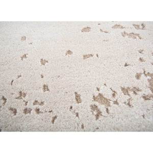 Alfombra minimalista de lana y seda de bambú anudada a mano en color marfil de UnfoldBy Kavi, modelo Esk-330(3D) con diseño geométrico. - Product Image 3