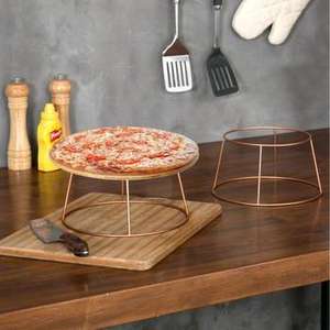 Lot de 2 présentoirs à pizza en fer doré au design fait main, idéaux pour la vaisselle, la cuisine et le service de desserts dans les restaurants. - Product Image 6