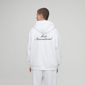 High Quality <b>Hoodie</b> French Terry Plain <b>White</b> Streetwear Oversized <b>Hoodie</b> Cotton Blank Heavyweight <b>Hoodie</b> for Men - Product Image 2