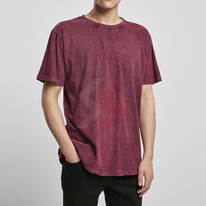 Camiseta de Hombre Lisa de Largo Regular, Lavada al Ácido, Personalizada, con Hombros Caídos, de Tela Gruesa, en Venta - Product Image 1