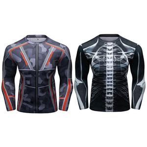 OEM Wholesale Compression Shirt for Men Custom Logo Long Sleeve <b>Rash</b> <b>Guards</b> Trending Fabric Sport Style for Summer Swimming - Product Image 6