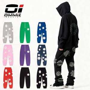 Wholesale Direct OMMiZ Oversized Baggy Sweatpants Heavy Joggers Relaxed Fit French Denim Puff Printing Streetwear Tears <b>Hoodies</b> - Product Image 1