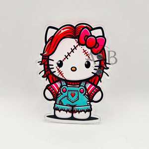 Azulejos de pestañas acrílicas con logotipo personalizado de Halloween con imanes para pinzas, azulejos de pestañas con personaje de dibujos animados de terror sostenible con logotipo personalizado - Product Image 3