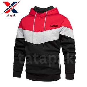Sudaderas con capucha de poliéster 100% de calidad superior para hombre, sudaderas con logotipo personalizado de Color sólido de talla grande OEM TATAPAK, fabricante competitivo - Product Image 2
