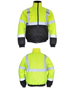 Veste de sécurité respirante en coton haute visibilité fluorescente réfléchissante pour vêtements de travail de construction pour hommes avec logo personnalisé - Product Image 1