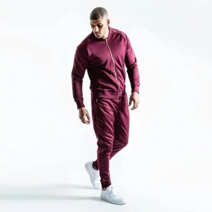 Survêtement de sport personnalisable imprimé en coton 100% respirant pour hommes, idéal pour la course à pied et l'entraînement en hiver - Product Image 2