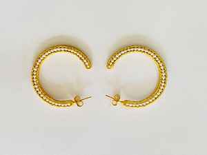 925 Sterling Silver 14K <b>Gold</b> Plated Pearl <b>Hoop</b> Earrings Bali Style Elegant Crystal Gemstone Dangle Jewelry For Women - Product Image 6