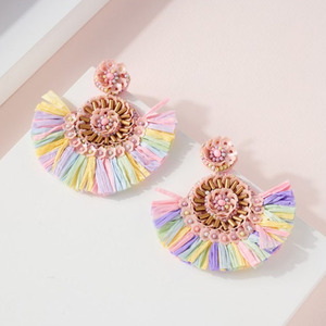 Handmade <b>Colorful</b> <b>Beaded</b> Earrings Big Size for Women Newest <b>Beaded</b> Earrings - Product Image 1