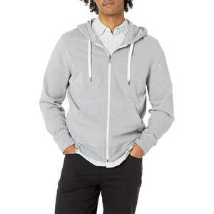 Nueva Sudadera con capucha de mezcla de algodón básica de alta calidad para hombres Loose Fit Zip Up Personalizar Sudadera con capucha bordada - Product Image 5