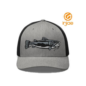 Sombreros de camionero con logotipo bordado 2D personalizado de alta calidad, 6 paneles de ala precurvada, perfil estructurado, fabricación de sombreros ODM Vietnam - Product Image 1