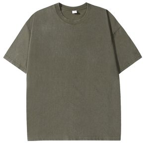 Camiseta Vintage de cuello redondo de gran tamaño personalizada para hombre, 100% algodón, 230GSM, lavado ácido, lavado a la piedra, transpirable para verano, efecto lavado a la piedra - Product Image 6