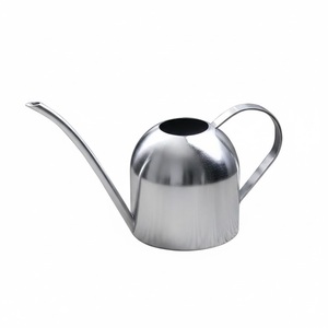 Arrosoir en métal galvanisé argenté au design impressionnant pour la maison et le jardin, porte-fleurs décoratif - Product Image 1