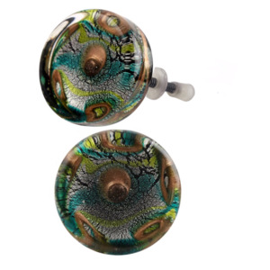 Vente chaude boutons de feuille d'argent en verre de Murano poignées de poignée d'armoire de tiroir - Product Image 2
