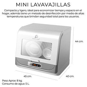 Mini Lavavajillas Eléctrico Inteligente con Enchufe Estadounidense para Hogar, Hotel, Cocina, Limpieza de Autos, Carcasa de Acero Inoxidable y Plástico - Product Image 3
