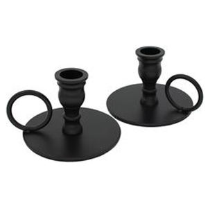 Le plus récent ensemble de 2 anneaux de bougeoir en fer noir mat automne Halloween chandelier pièce centrale lanternes à la main - Product Image 1