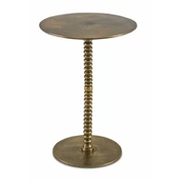Table d'appoint ronde en aluminium de luxe, table d'appoint moderne dorée avec design Rabeh pour la fabrication à domicile