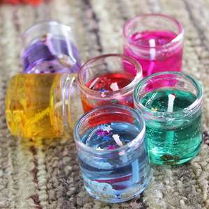 Creative Mini Smoking less Glass Cup Jelly <b>Candle</b> Wedding Room Decoration Item - Product Image 5