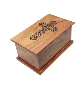 Wooden Urn <b>for</b> Human <b>Ashes</b> Beautiful Funeral <b>for</b> <b>Ashes</b> Rosewood Decorative Cremation urn <b>Box</b> Engraved Cross Design - Product Image 1