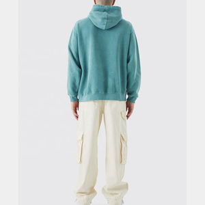 OEM Winter Vintage Washed <b>Plain</b> <b>Grey</b> Customized Color Men's Fleece <b>Hoodies</b> Heavy GSM Cotton Windproof High Quality Custom Men's - Product Image 4