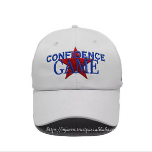 หมวกเบสบอล6แผงปักลาย2D โลโก้สไตล์เวียดนามสีพื้นสำหรับผู้ชายและผ้าทอจากเวียดนาม - Product Image 1