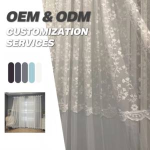 Grosir-kain renda salju vertikal bordir mewah kain tirai tipis untuk bahan tirai kamar tidur - Product Image 1