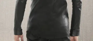 Chaqueta de cuero de moda para hombre en talla grande otoño cuello alto largo de una pieza con mangas cortas elegantes camisetas de diseño en blanco - Product Image 3