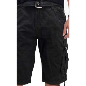 Short Cargo Confortable pour Homme Noir en Coton Bio Super Dry avec Six Poches Motif Solide Tendance - Product Image 4