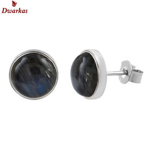 Venta al por mayor 925 plata esterlina amazonita piedras preciosas bisel ajuste Stud pendientes lindo joyería de moda para bodas aniversario - Product Image 4