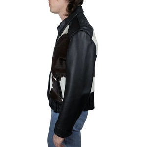 เสื้อแจ็คเก็ตหนังวัวแท้ทำมือสำหรับผู้ชาย บริการ OEM ขนแท้ สไตล์ไบค์เกอร์ ทุกขนาด โลโก้ด้านหน้า ระบายอากาศ กันลม สำหรับฤดูหนาว - Product Image 5