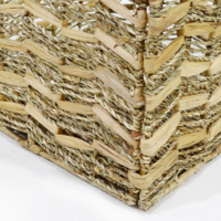 Panier de rangement pliable artisanal écologique en jacinthe d'eau et en herbe marine Artex Dong Thap pour jouets et accessoires