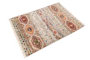 Alfombra Rectangular de lana marrón para puerta de seda, lavable, con flecos, patrón cuadrado, alfombras, sala de estar, espacio de oración, decoración del hogar - Product Image 2