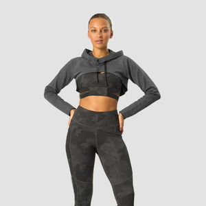 Top à capuche court à la mode pour femmes Chic et polyvalent Idéal pour la superposition et les sorties décontractées - Product Image 1