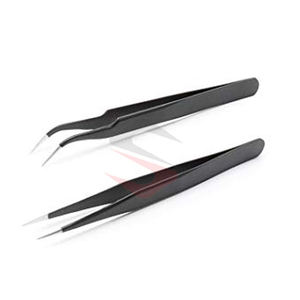 Pincettes d'extension de cils, pinces à cils de Volume personnalisées avec Logo en acier inoxydable ensemble de 2 pièces - Product Image 1