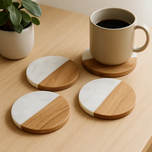 Elegante Juego de Posavasos de Mármol Hechos a Mano, Posavasos de Piedra Natural para Mesa de Comedor, Hotel, Restaurante, al por Mayor - Product Image 5