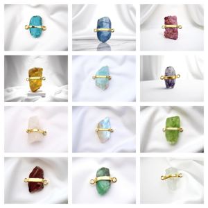 Conector de piedras preciosas de Aguamarina en bruto, joyería DIY, collar de piedra natal, Conector de piedras preciosas crudas de 12-14 MM, venta al por mayor - Product Image 2