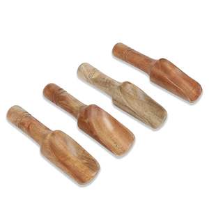 Juego de cucharas de café de madera de acacia de diseño moderno Mini utensilios de madera maciza con cucharas de cerámica y metal para condimentos de té y café - Product Image 4