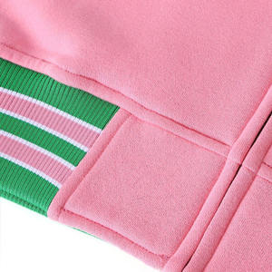 Veste bomber réversible en sherpa rose/vert pour sororité, coupe-vent, vestes pour hommes, accessoires grecs, logo brodé de sororité - Product Image 6