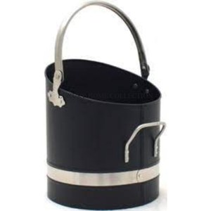 Seau à charbon en métal de style industriel avec un design profond pour contenir une grande quantité de charbon de bois et de cendres - Product Image 4