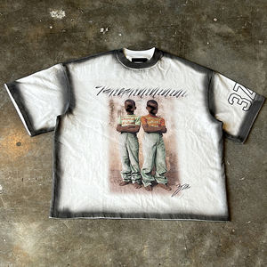 Nouveau Meilleur personnalisé poids lourd 270gsm surdimensionné coton Boxy Fit goutte épaule t-shirt recadrée Boxy t-shirt hommes prix pas cher - Product Image 3