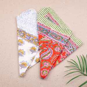 Juego de 2 Pañuelos de Algodón Hechos a Mano, Estilo Boho, para el Cabello, Bufanda de Playa para el Verano - Product Image 3