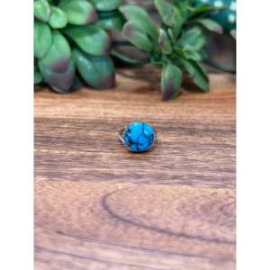 Natural Turquoise Sterling <b>Silver</b> <b>Ring</b> Size 5.75-Fine Gemstone Jewelry for <b>Men</b> - Product Image 1