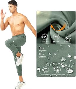 NORTHYARD-Pantalones de correr atléticos informales para hombre, pantalones de entrenamiento de gimnasio de secado rápido de Algodón 100% con patrón recto de cintura media - Product Image 3