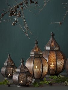 Exquisito farol decorativo de hierro con intrincado diseño de recortes para bodas, fiestas en el jardín, decoración para el hogar y el restaurante - Product Image 2