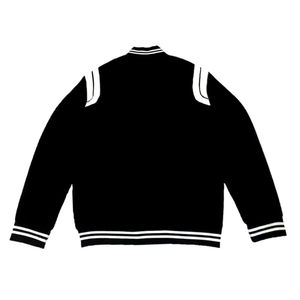 Veste bomber varsity en toile pour homme, personnalisable en gros, col en V, logo sur le devant, respirante, haute qualité, service OEM - Product Image 3