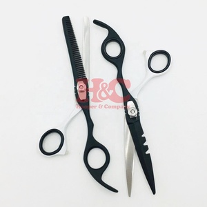 Tijeras Profesionales Negras Rectas y Afiladas de Acero Inoxidable para Cortar y Entresacar Cabello, Tijeras de Peluquería, Salón de Belleza, Sostenibles - Product Image 3