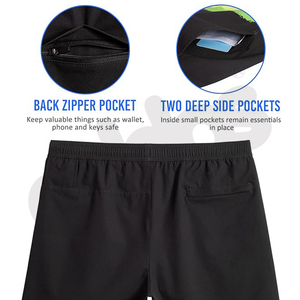 Shorts de jogging de sport pour homme en spandex/polyester, taille élastique, séchage rapide, respirant - Product Image 4