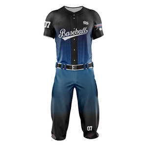 Camiseta de béisbol de poliéster 100% a rayas personalizada, ropa de béisbol y softball profesional, ropa deportiva con botones completos, uniforme en blanco - Product Image 6