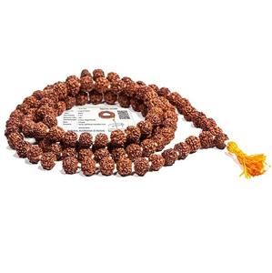 5 Mukhi Rudraksha Kantha Mala 54 + 1 Cuentas Panchmukhi naturales Tamaño de la cuenta-5 MM Hilo fuerte Energía Oración Meditación - Product Image 4